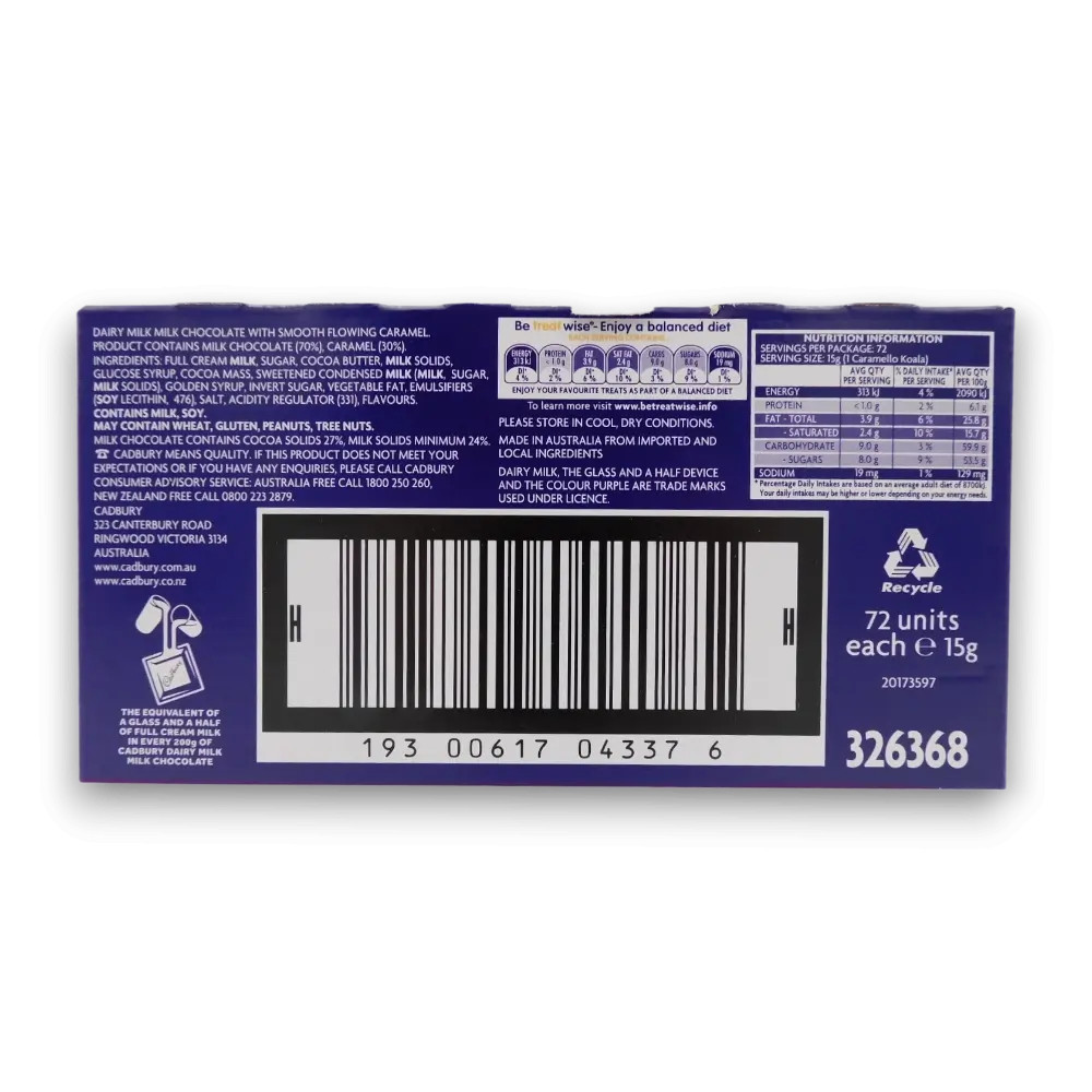 Cadbury Dairy Milk Caramello Koala 72 Piece Bulk Box - Image 5